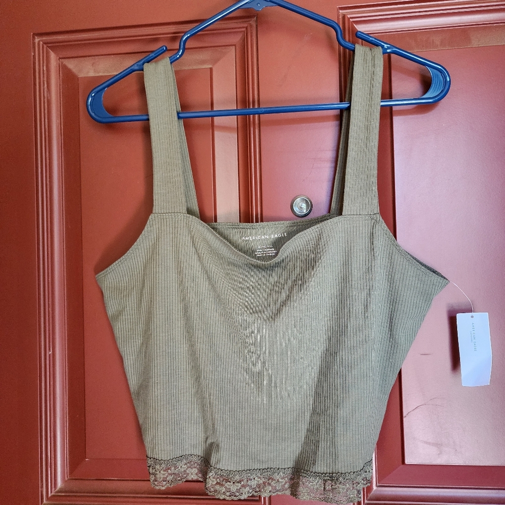 AE Cropped Square Neck Tank Top